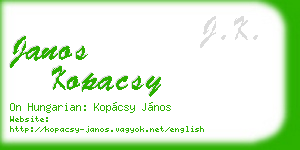 janos kopacsy business card